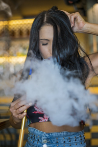 Woman-enjoy-hookah